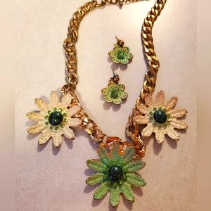 Flower Necklace/Earring Set